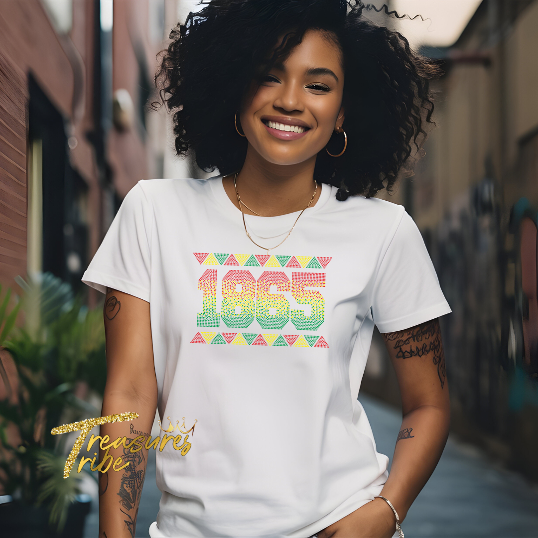 1865 Ombre Rhinestone T-Shirt front side