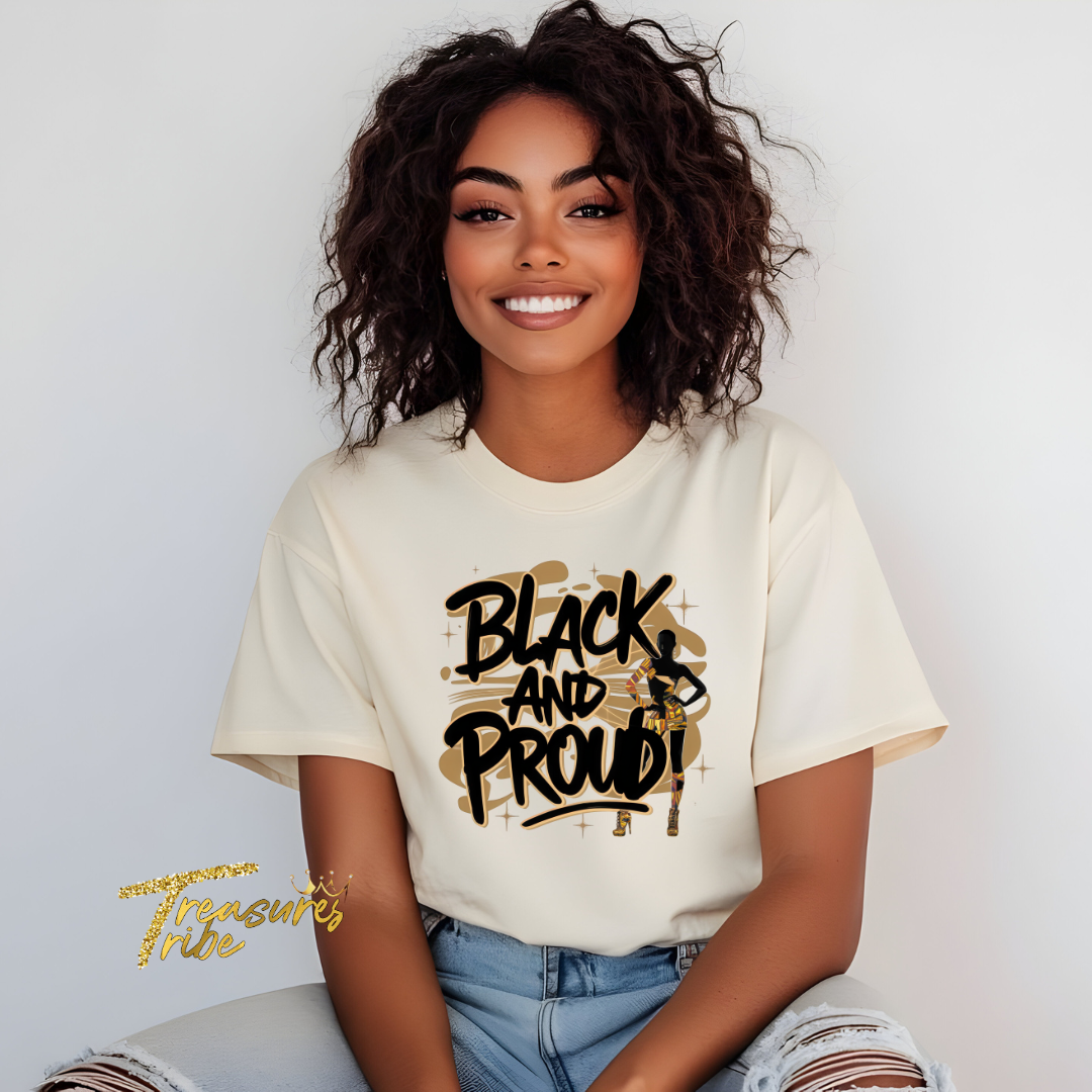 Black & Proud Short Sleeve T-Shirt front side
