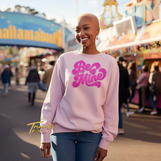 Be Mine Sequin Patch Sweatshirt front side