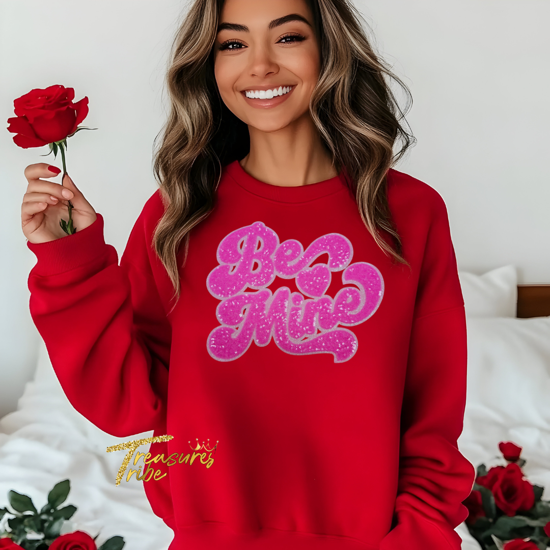 Be Mine Red Sweatshirt front side