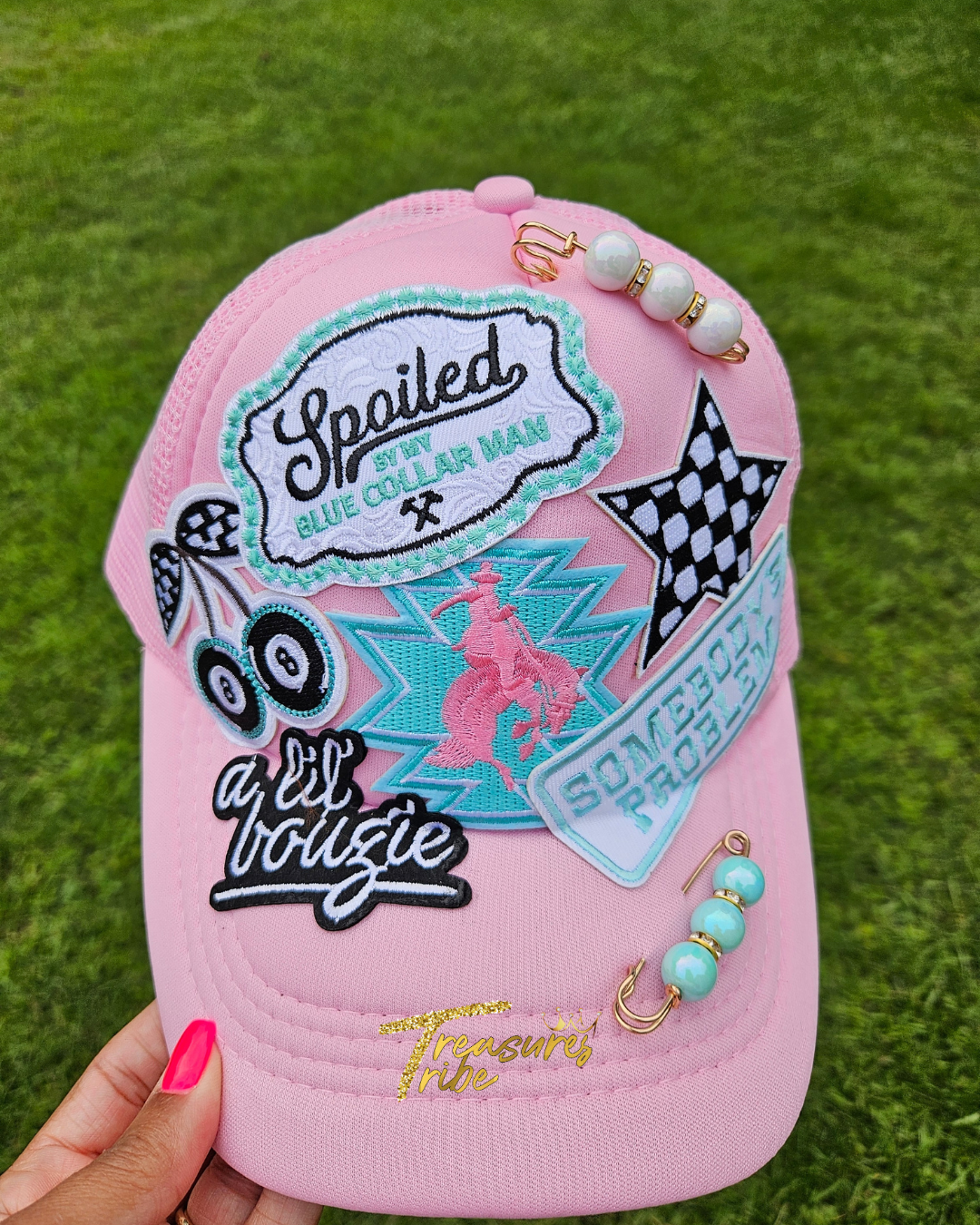 Spoiled By My Blue Collar Man Hat front side