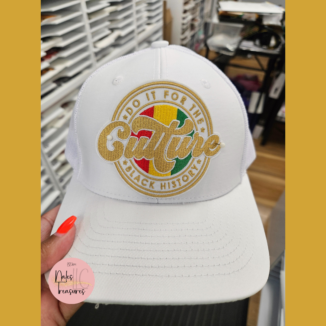 Do It For The Culture Snapback White Hat front side